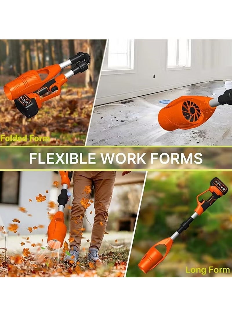 BlueFire Foldable Cordless Leaf Blower 29,000RPM – 63m/s High-Speed Handheld Electric Snow Blower with 3000mAh Rechargeable Battery & Fast Charger | Lightweight 945g Portable Lawn & Garden Cleaning Tool | Multifunctional Leaf, Snow, Dust & Car Dryer Blower | Space-Saving Extendable Design (92cm to 45cm) – Powerful 400W Motor, Ergonomic Grip, Long-Lasting Performance for Outdoor & Indoor Cleaning - Image 5