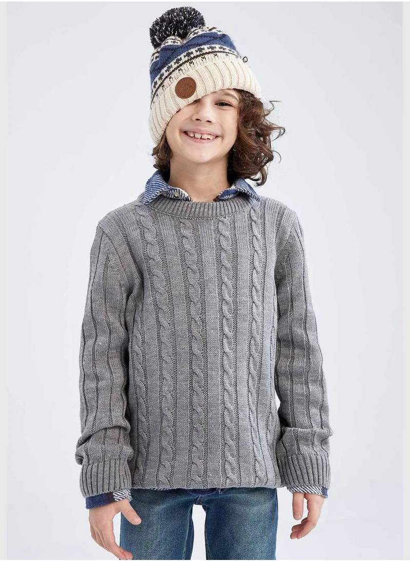 DeFacto Boy Crew Neck Tricot Pullover