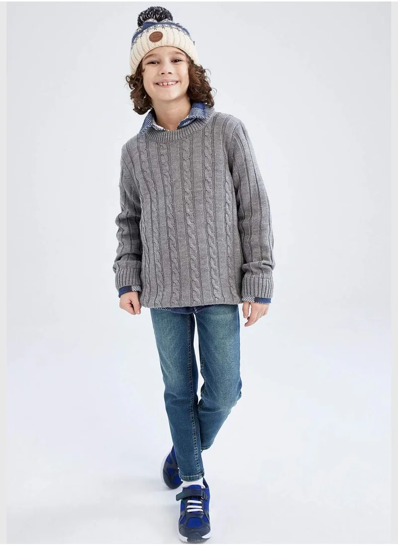 DeFacto Boy Crew Neck Tricot Pullover