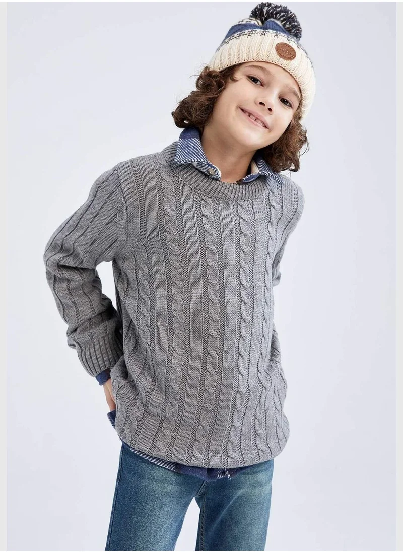DeFacto Boy Crew Neck Tricot Pullover