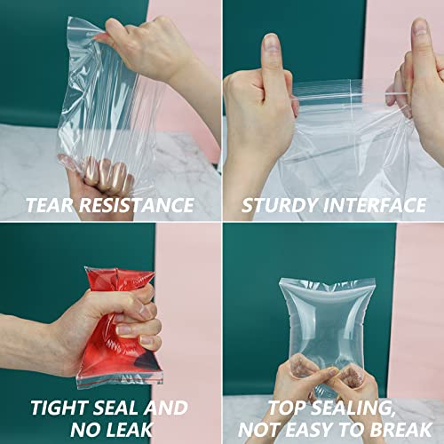 WEPOLY - 4" x 6"(100 Count) Small Zip Bags - 2 Mil Clear Plastic Reclosable Zipper Bags for Photo, Jewelry, Bakery, Treats, Party Favors - Image 3
