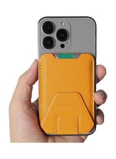 Generic MagSafe Wallet - Card Holder with Stand - Orange-PU premium leather,strong magnetic hold,storage for ID cards and slots available,Compatible with IPHONE with magsafe features. ORANGE  - Image 5