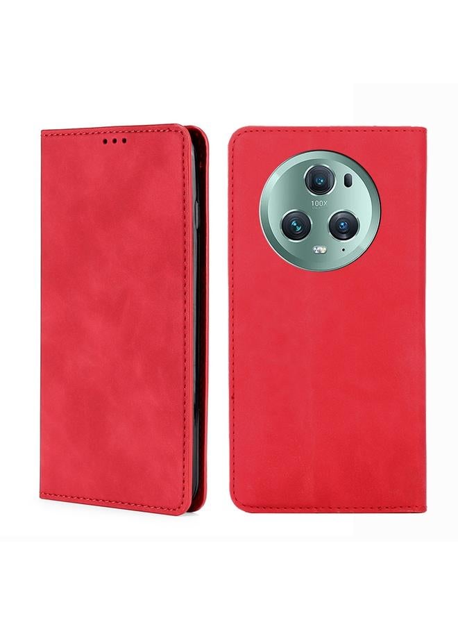 S-TOP Case For Honor Magic5 Pro Skin Feel Magnetic Horizontal Flip Leather Phone Case - Image 1