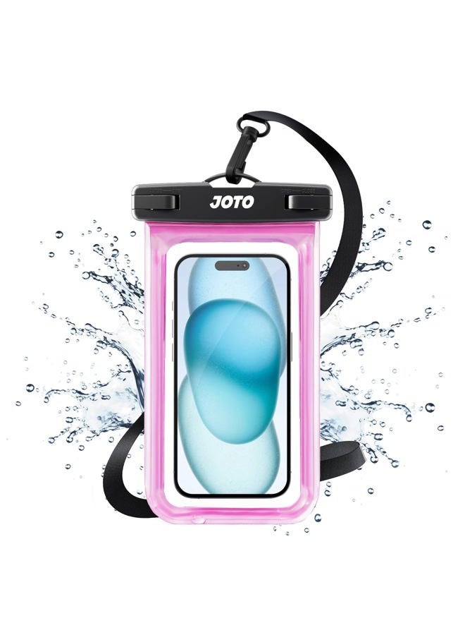 JOTO Universal Waterproof Phone Pouch Cellphone Dry Bag Case for iPhone 17 16 15 14 13 12 11 Pro Max Air Mini Plus Xs XR X 8 7 6S, Galaxy S23 S22 S21 Plus Note, Pixel up to 7" -Pink - Image 1