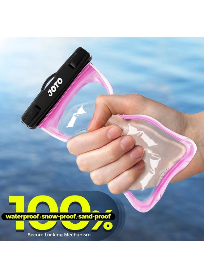 JOTO Universal Waterproof Phone Pouch Cellphone Dry Bag Case for iPhone 17 16 15 14 13 12 11 Pro Max Air Mini Plus Xs XR X 8 7 6S, Galaxy S23 S22 S21 Plus Note, Pixel up to 7" -Pink - Image 5