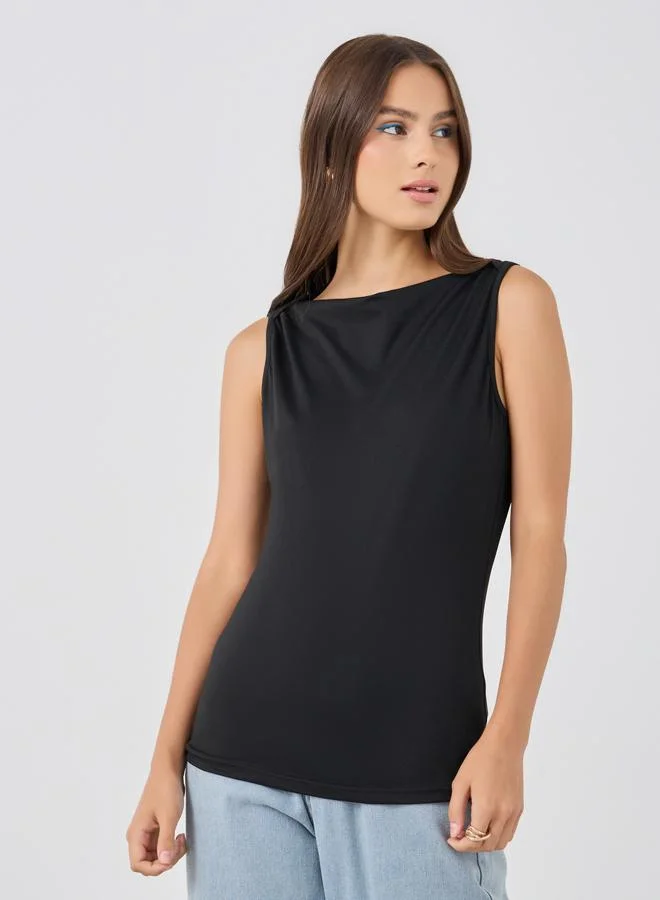 Take Two Take Two Solid Sleeveless Regular Fit T-Shirt