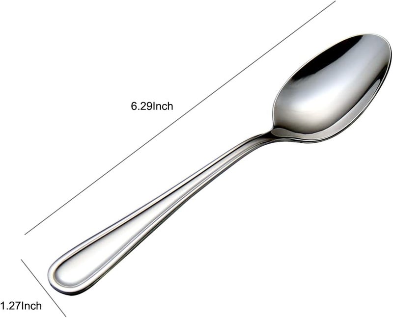 HISSF Teaspoons Stainless Steel 18/0 Tea Spoons 6 Pcs, 6.29 Inches For Home, Kitchen Restaurant, Slilver - Image 5