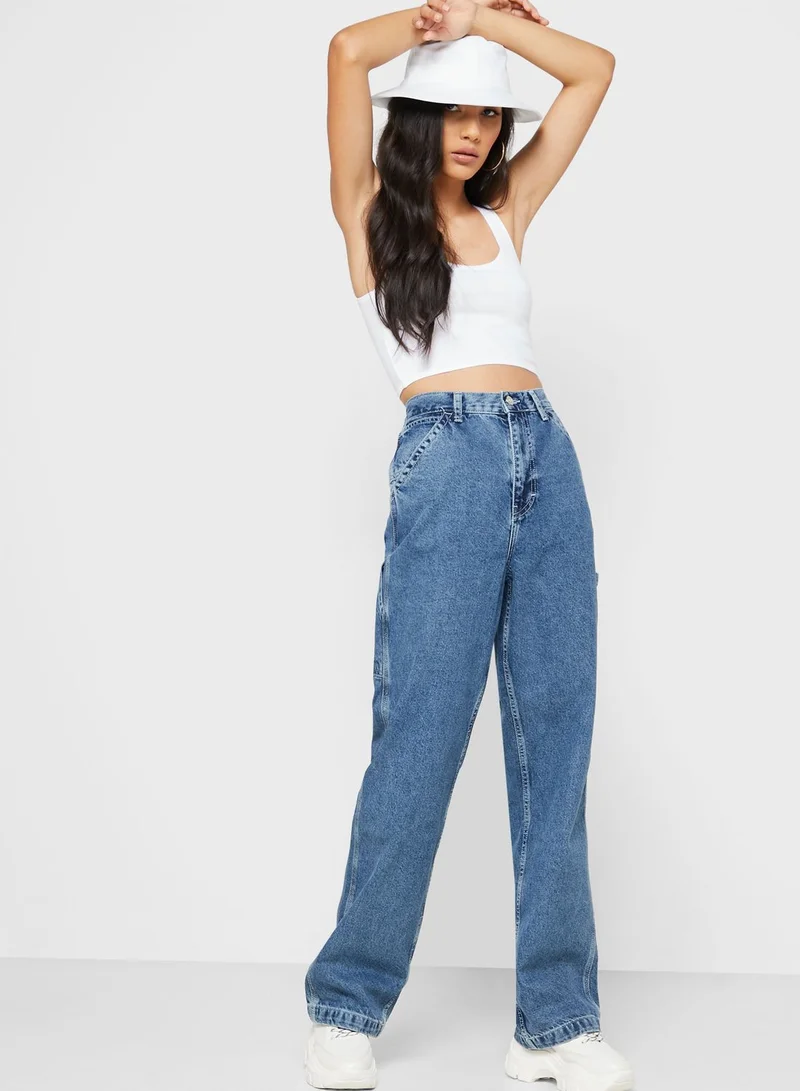 TOPSHOP High Waist Straight Jeans