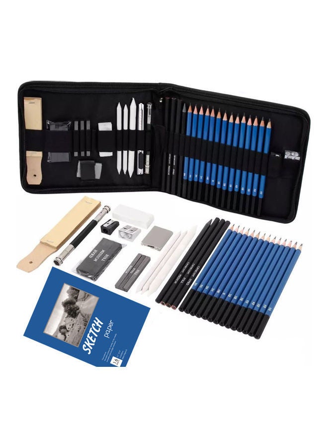 NIBEMINENT 35-Piece Coloured And Drawing Pencils Kit With Storage Box Multicolour - Image 1