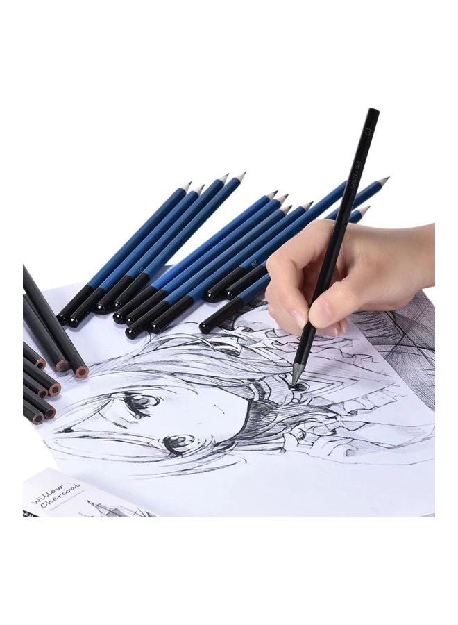 NIBEMINENT 35-Piece Coloured And Drawing Pencils Kit With Storage Box Multicolour - Image 2