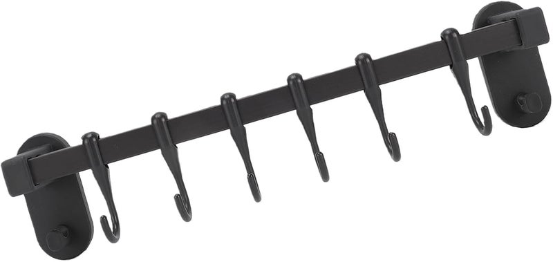 GLOGLOW Kitchen Utensil Hanger, Utensil Hooks Mounted Rack for Pot Lids and Spatula Storage for Kitchen Organization Hanger, Carbon Steel Wall Nan (Silver Black 40cm / 15.7in) - Image 2