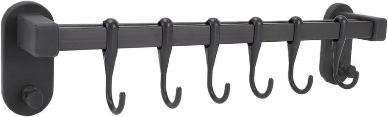 GLOGLOW Kitchen Utensil Hanger, Utensil Hooks Mounted Rack for Pot Lids and Spatula Storage for Kitchen Organization Hanger, Carbon Steel Wall Nan (Silver Black 40cm / 15.7in) - Image 4