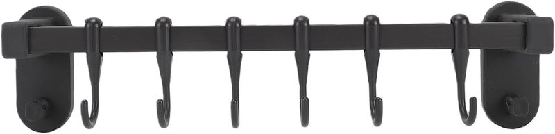 GLOGLOW Kitchen Utensil Hanger, Utensil Hooks Mounted Rack for Pot Lids and Spatula Storage for Kitchen Organization Hanger, Carbon Steel Wall Nan (Silver Black 40cm / 15.7in) - Image 3