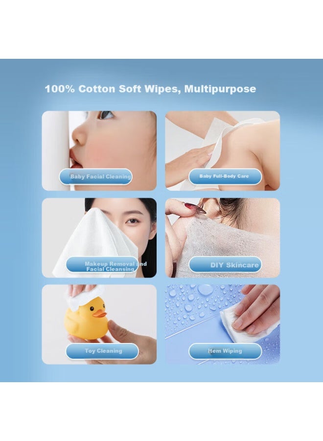CS C&s 100% Cotton Facial Wipes 200 Sheets Disposable Soft Towels 18x20cm - Image 5