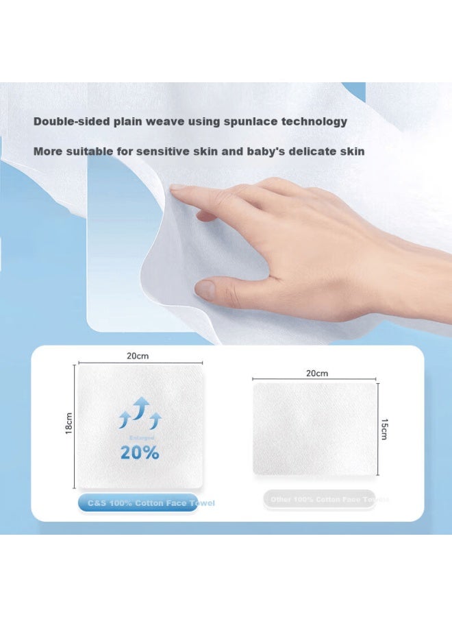 CS C&s 100% Cotton Facial Wipes 200 Sheets Disposable Soft Towels 18x20cm - Image 4