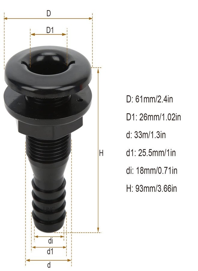Keenso 1in Thru Hull Fitting, Marine Thru Hull Exhaust Fittings Boat Through Hull Connection for Boat,RSV - Image 3