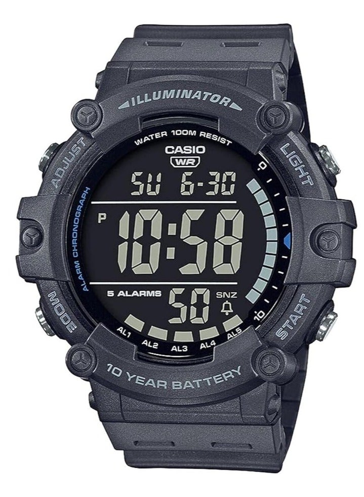 Casio Unisex-Adults Digital Quartz Watch with Plastic Strap AE-1500WH-8BVEF, Grey, bracelet - Image 1