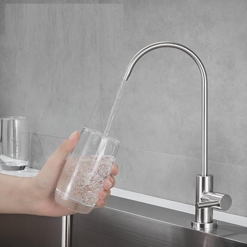 Inart Stainless Steel Faucet Tap - Ideal for Undersink RO Water Purifiers & Kitchen Sinks - Durable Drinking Water Filter Tap (Nickel Color) - Image 1