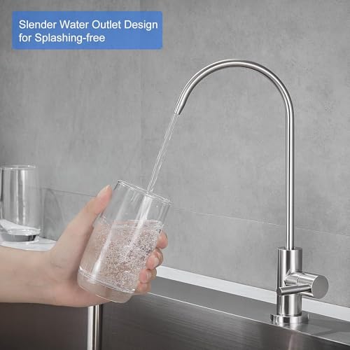 Inart Stainless Steel Faucet Tap - Ideal for Undersink RO Water Purifiers & Kitchen Sinks - Durable Drinking Water Filter Tap (Nickel Color) - Image 5