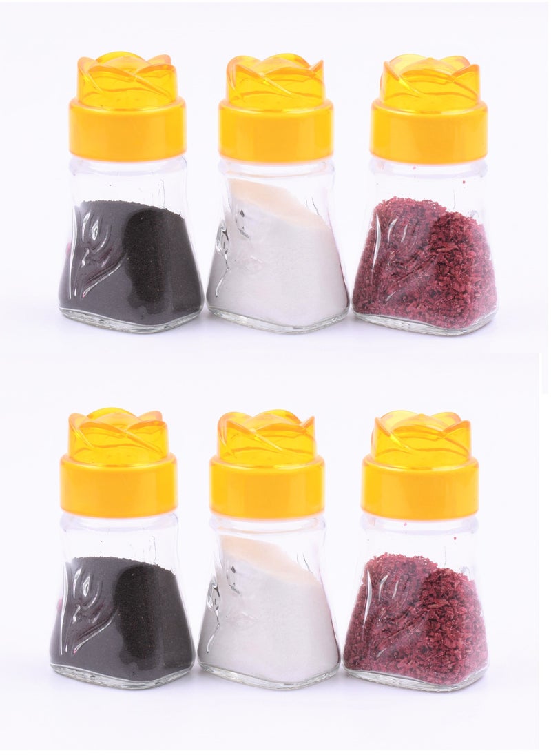 Sarina 6-Piece Salt And Pepper Shakers Set Clear/Yellow 6 x 100ml  - Image 2