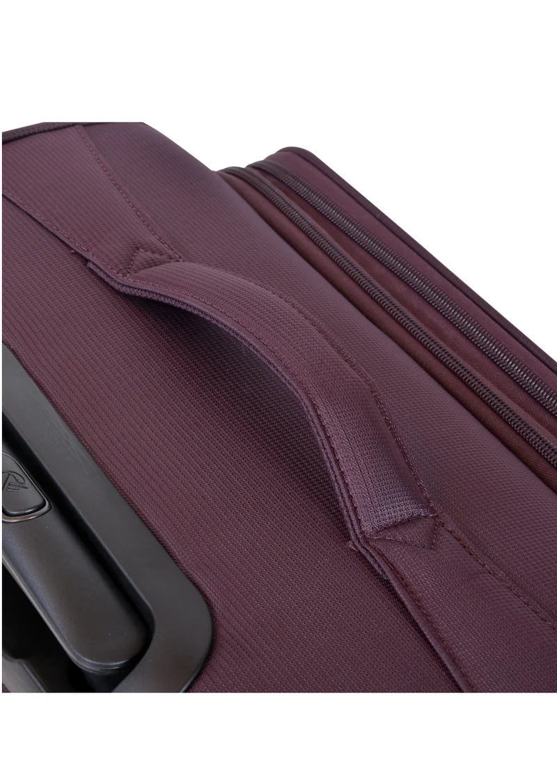 eminent Purple Soft Case Travel Bag Luggage Trolley for Unisex Polyester Lightweight Expandable Wheeled Suitcase with TSA lock V6101 Purple  | Best Price UAE