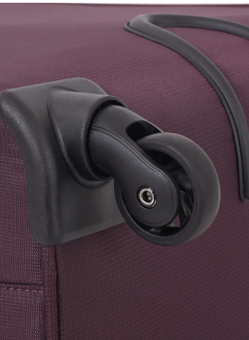 eminent Purple Soft Case Travel Bag Luggage Trolley for Unisex Polyester Lightweight Expandable Wheeled Suitcase with TSA lock V6101 Purple  | Best Price UAE