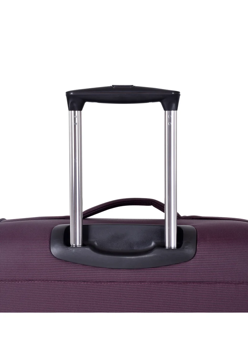 eminent Purple Soft Case Travel Bag Luggage Trolley for Unisex Polyester Lightweight Expandable Wheeled Suitcase with TSA lock V6101 Purple  | Best Price UAE