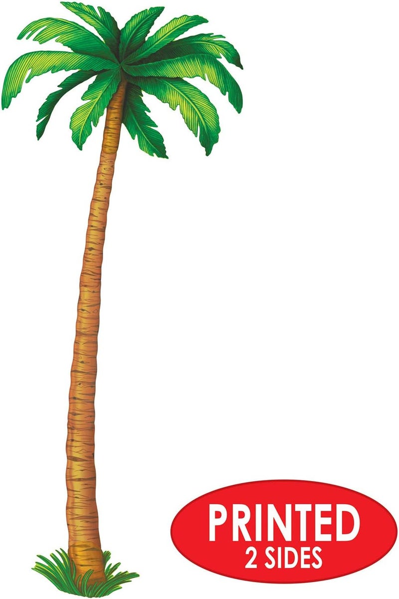 Beistle 6' Jointed Palm Tree Cut Out for Luau Party Decoration, Brown/Green - Image 3