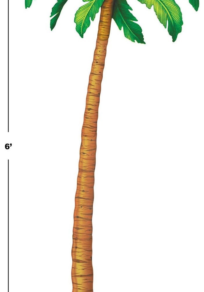 Beistle 6' Jointed Palm Tree Cut Out for Luau Party Decoration, Brown/Green - Image 2