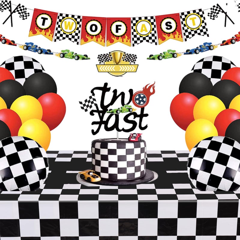 Kesfey 3 Packs Black and White Checkered Tablecloths 54 x 108 Inches Disposable Plastic Checkered Flag Racing Table Cover Waterproof Rectangle Race Car Table Cloth for Picnic Party Retro Celebration - Image 4