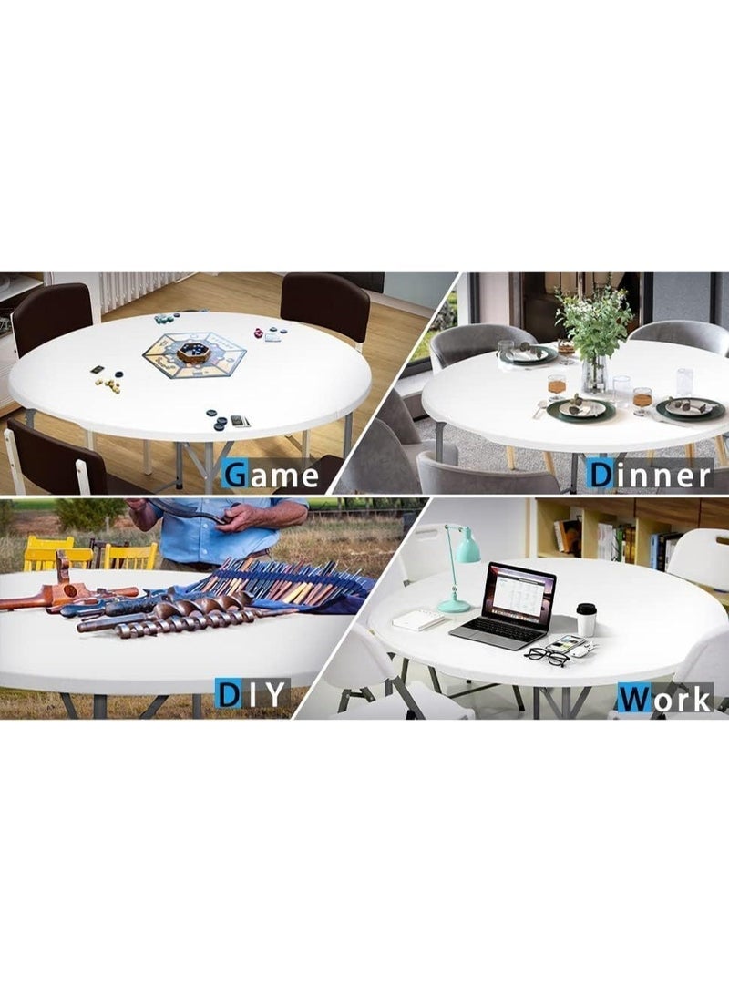 RUIYADA Round Table, Round Folding Table 48 inch, Bifold Round Table, Plastic Dining Table, Event Commercial Table for Wedding, Party, Garden, Patio - Image 3