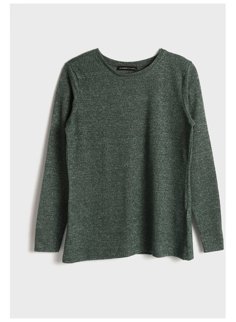 Crew Neck Plain Long Sleeve Women's T-Shirt