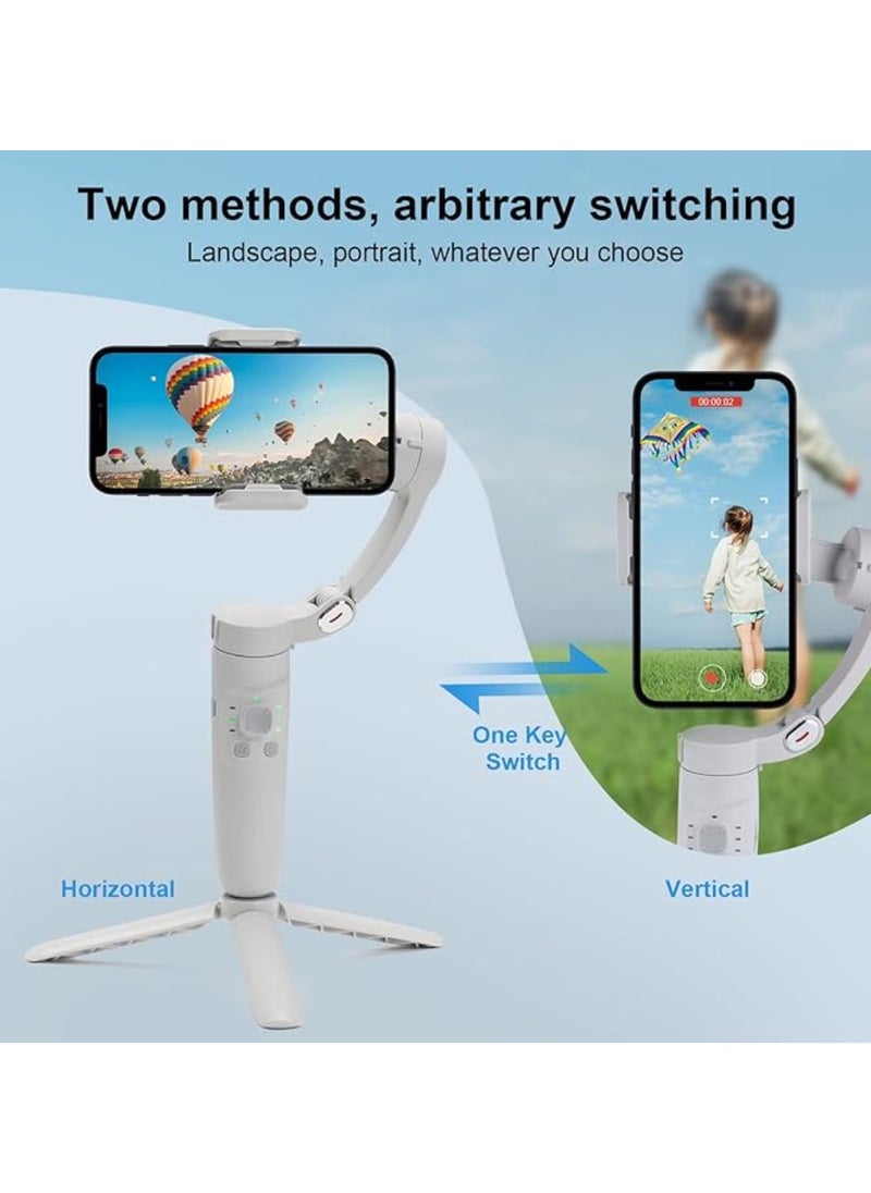 Panvil - 3 Axis M1 Foldable Pocket Handheld Gimbals, Anti-Shake Face Tracking Bluetooth Control Selfie Stick Compatible with iPhone Android Tiktok YouTube Vlog Video - Image 1