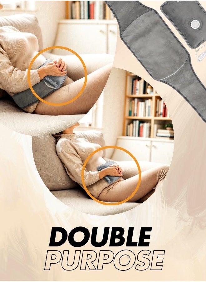Breeze & Ripplez Breeze & Ripplez™ Set of 1pc electric rechargeable heating water bag soft fleece cover for pain relief advanced leak proof technology fast heating with 1 pc belt for pain relief  - Image 3