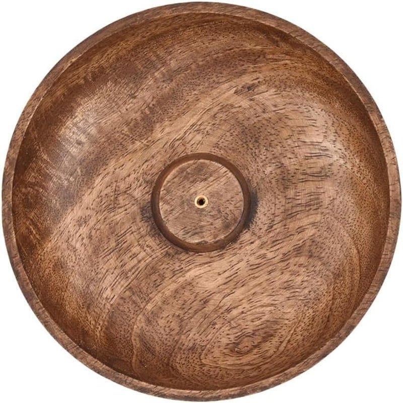 Kundi Premium Incense Stick Holder Bowl | Wooden Ash Catcher Bowl for Puja, Meditation, Aromatherapy & Relaxation | 5 x 5 Inch - Image 5