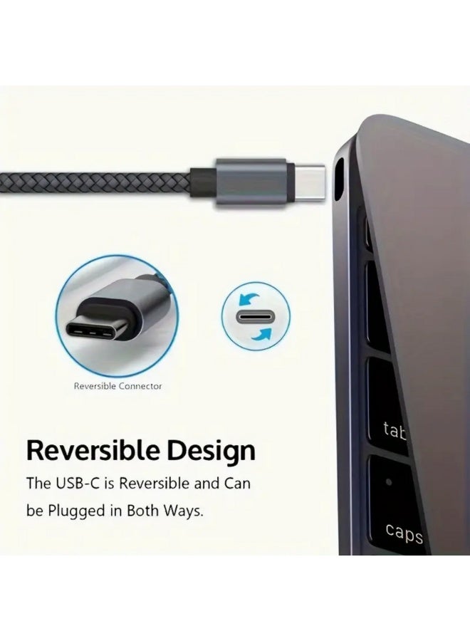 كابل USB الى نوع سي بطول 1 متر، كيبل مضفر للشحن السريع ونقل البيانات، متوافق مع ايفون 16 برو/16 برو ماكس/16 بلس، ايباد ميني 6، ماك بوك برو/اير، سامسونج جالاكسي S24/S24 الترا، هواوي P60، والمزيد - Image 3