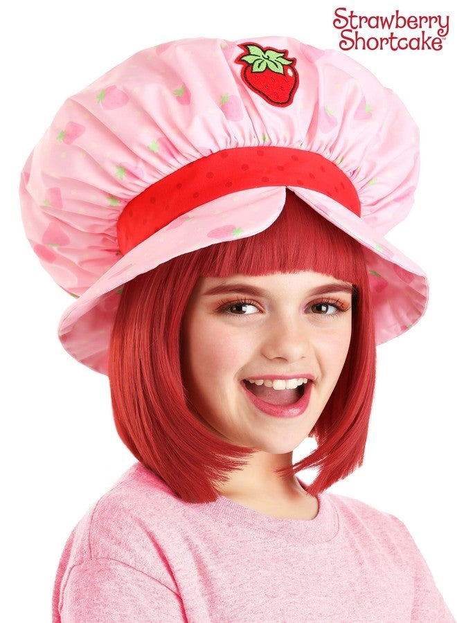 Fun Costumes Kid's Strawberry Shortcake Costume Wig for Girls - Red Bob Cut Hair Wig with Mesh Cap - Officially Licensed - Image 5