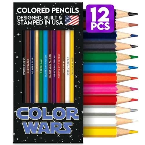 Pun Labs PunLabs Color Wars Colored Pencil Set for Adults 12 Color WarsInspired Parody Pencils with FoilStamped Names Soft Core Colored Pencils for Drawing An Ideal Color Wars Fan Gift - Image 1