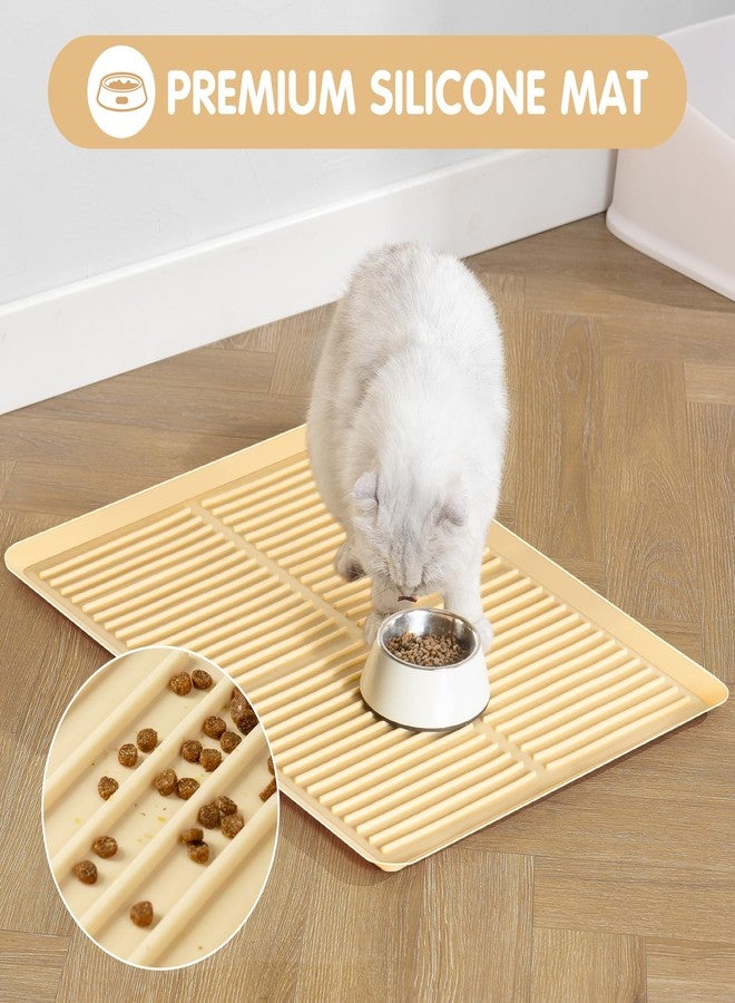 Ycozy Cat Litter Mat Large Pallet - 27'' x 20" Silicone Litter Box Mat Heightened Edge, Cat Litter Trapping Mat Food-graded Silicone Waterproof Easy to Wash, Anti-slip Backing Rubber Litter Catcher Mat - Image 4