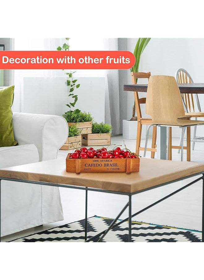 erorex 50Pcs Fake Cherries Red Artificial Cherries Simulation Cherries Fruit Artificial Cherry Decorations Cherry Fake Fruit Model Home Kitchen Party Decoration Desk Ornament Photography Prop  - Image 5