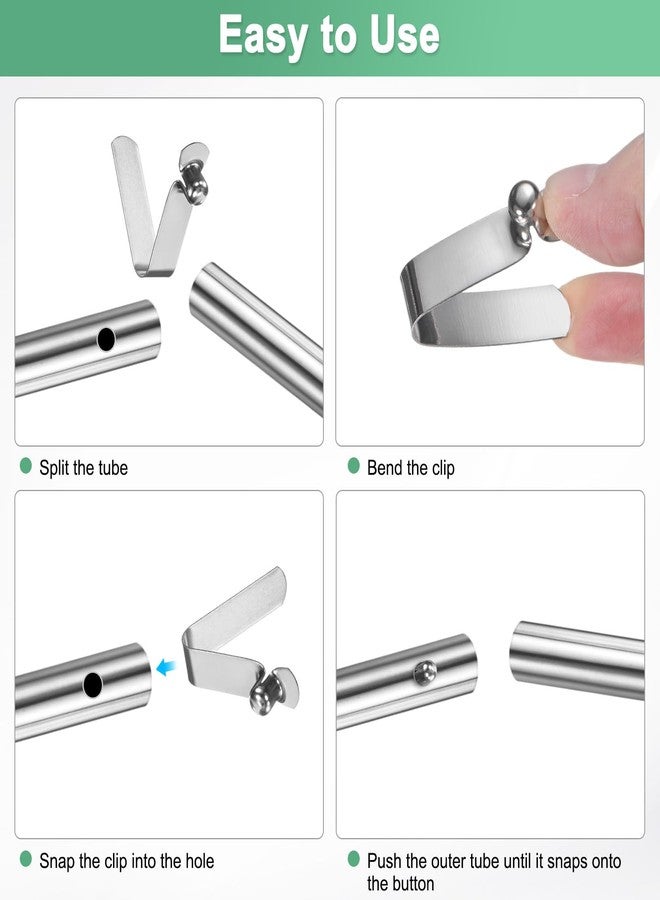 M METERXITY 6-Pack Kayak Paddle Snap 7mmx36mm Single Pin V Shaped Spring Steel Tent Pole Clips Locking Clips for Camping/Kayak Paddle/Tent Pole Push Button Spring Snap Clips - Image 4