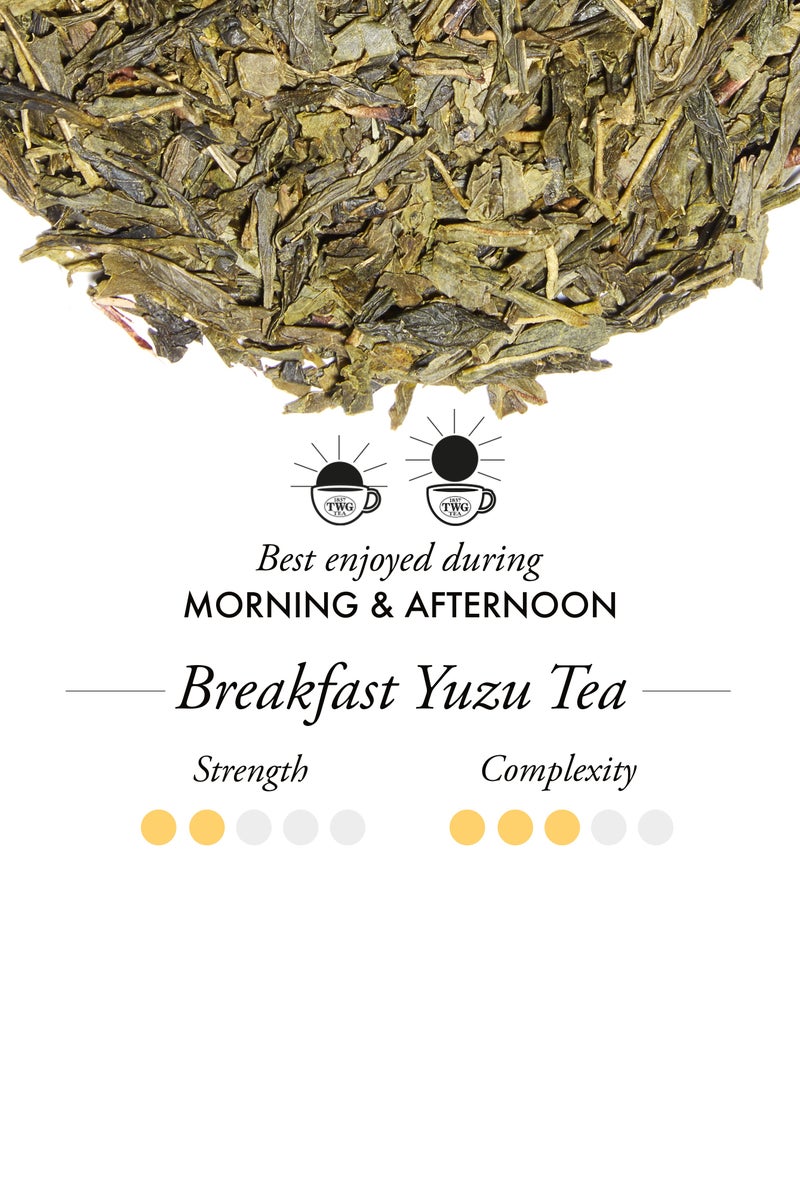TWG Tea Breakfast Yuzu Tea, Loose Leaf Green Tea Blend in Haute Couture Tea Tin Gift, 100g - Image 2