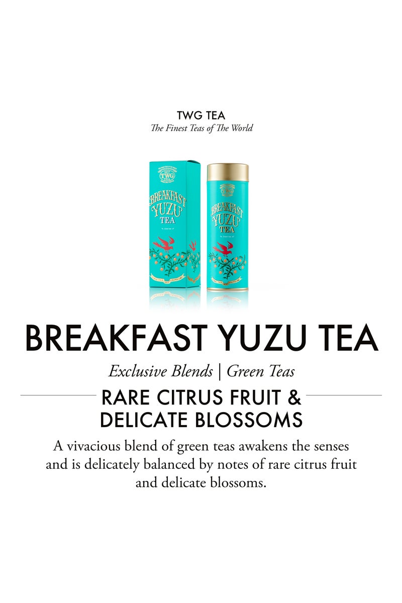 TWG Tea Breakfast Yuzu Tea, Loose Leaf Green Tea Blend in Haute Couture Tea Tin Gift, 100g - Image 3