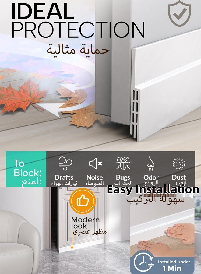 FAVZCBVIN Door Draft Stopper Under Door Seal，Door Sweep for Exterior & Interior Doors, Door Bottom Draft Blocker Dust and Noise Insulation 120x2x5cm - Image 4