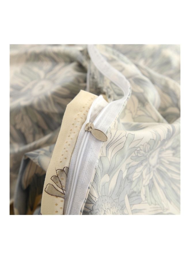 4-Piece Printed Duvet Cover Set Polyester Beige/Grey Single(Quilt Cover * 1/Bed Sheet * 1/Pillowcase * 2) - Image 2