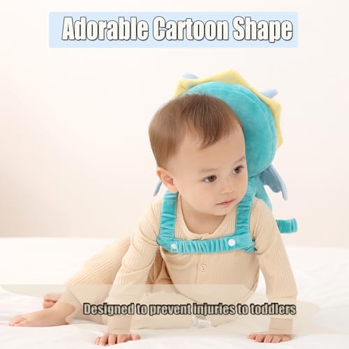 Feidoog Baby Head Protector Cushion Backpack with 3 Knee Pads for Walking & Crawling,Dragon - Image 4