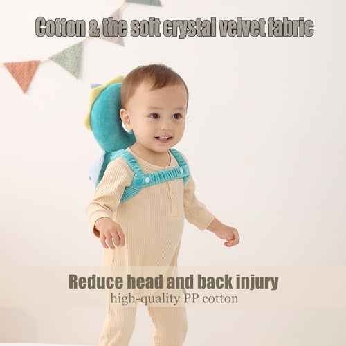 Feidoog Baby Head Protector Cushion Backpack with 3 Knee Pads for Walking & Crawling,Dragon - Image 3