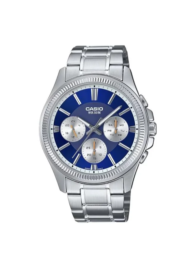 كاسيو Men's Analog Display Watch With Silver Stainless Steel Strap - MTP-1375D-2A1VDF