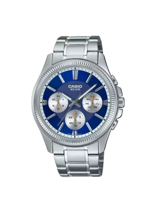 CASIO Men's Stainless Steel Analog Watch MTP-1375D-2A1VDF - 42 mm - Image 1