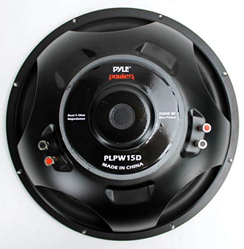 Pyle Car Vehicle Subwoofer Audio Speaker - 15inch Non-Pressed Paper Cone, Black Plastic Basket, Dual Voice Coil 4 Ohm Impedance, 2000 Watt Power, Foam Surround for Vehicle Stereo Sound System PLPW15D - Image 5